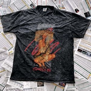 Cardi B Money stone washed black/dark grey tee